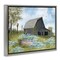 Stupell Industries Blue Floral Country Garden Floater Framed Canvas Wall Art Design by Billy Jacobs
